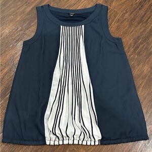 Ann Taylor Navy & White Sleeveless Top Size S